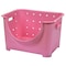 Basicwise Stacking Storage Bins, Plastic, Pink, 9.1 in H, 10.3 in W, 11.1 in L QI003215P - alternate 1